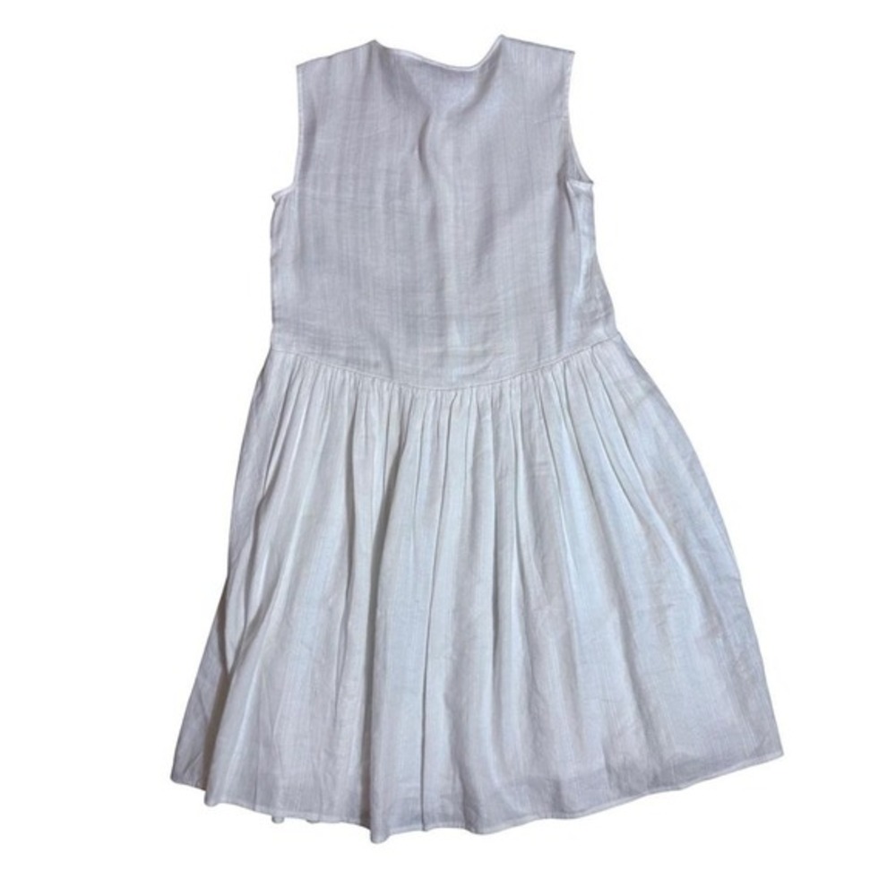 Superdry Linen‎ Blend White Drop Waist Dress Sleeveless Minimalist Resort 8 NWT - Picture 5 of 8